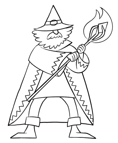 Old Wizard Coloring Page